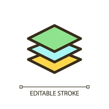Layers panel pixel perfect RGB color ui icon Stock-Illustration