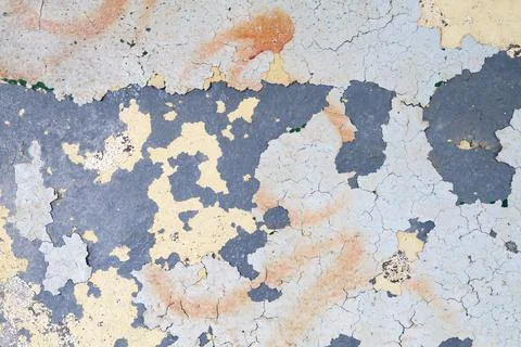 Layers of peeling paint on old wall Stock-Fotos