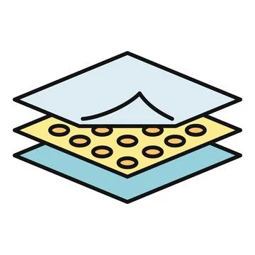 Layers of protective material showing absorbent properties イラスト素材