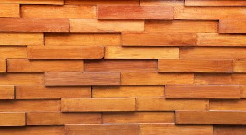 Layers of Rectangle brown wood block Stock Photos