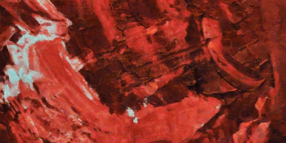 Layers of red paint on canvas. Abstract background Stock Illustration