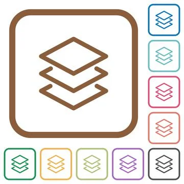 Layers simple icons 库存插图