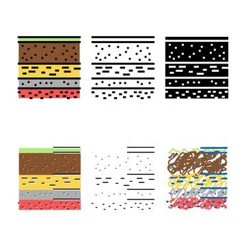 Layers of soil color icon variations vector イラスト素材