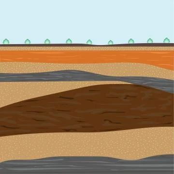 Layers of soil for construction Stock Illustration