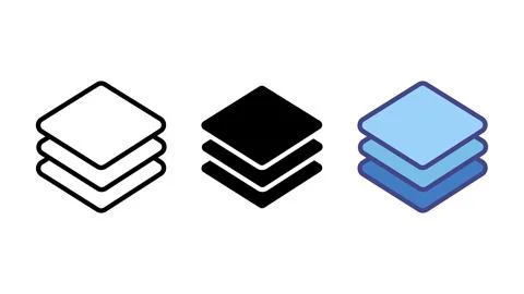 Layers stack icon set Stock Illustration