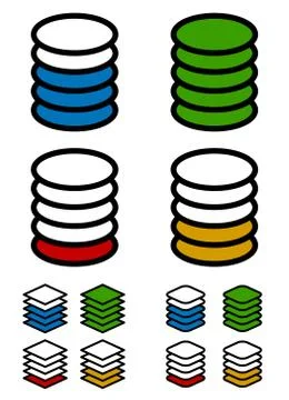 Layers, stack, level elements. Multilevel, tiers concept. Stock Illustration