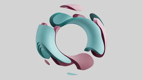 Layers swirl organically in a dynamic donut-shaped form Stock Footage 312202193