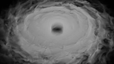 Layers of thick white smoke curl up from the center of the black screen. Stock Footage 169201076