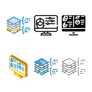 Layers virtual reality color icon vector minimal Stock Illustration