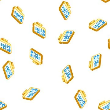 Layers virtual reality isometric icon seamless pattern Stock Illustration