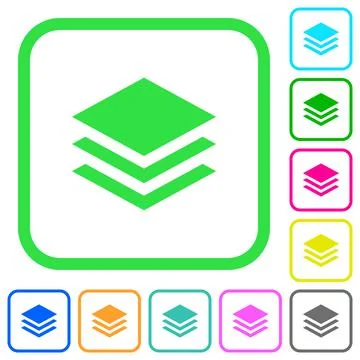 Layers vivid colored flat icons icons Stockillustratie