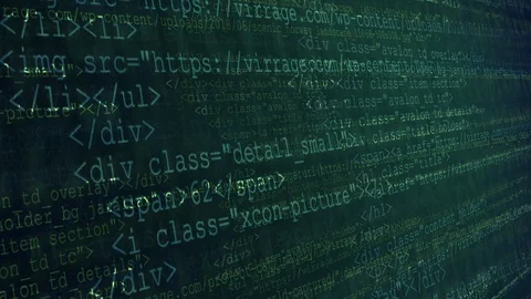 Layers of Website Source Codes Greenish Internet Technologies Stock Footage 122765960