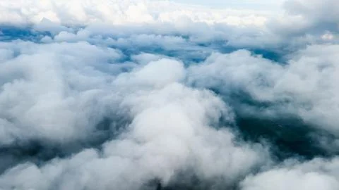 Layers of white clouds seen from above Stock-Fotos