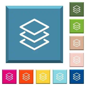 Layers white icons on edged square buttons イラスト素材