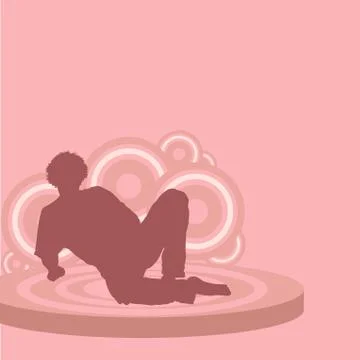Laying Amorous Guy Stock Illustration