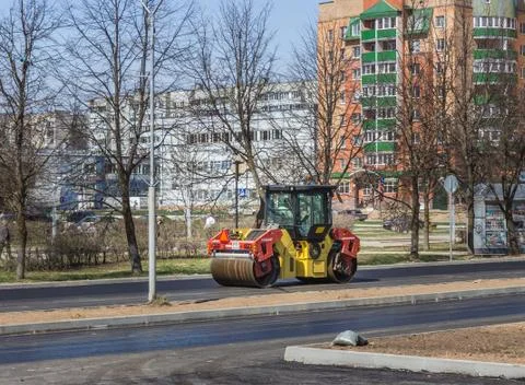 Laying asphalt Stock Photos