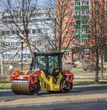 Laying asphalt Stock Photos