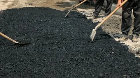 Laying Asphalt Road Video stock 51796366