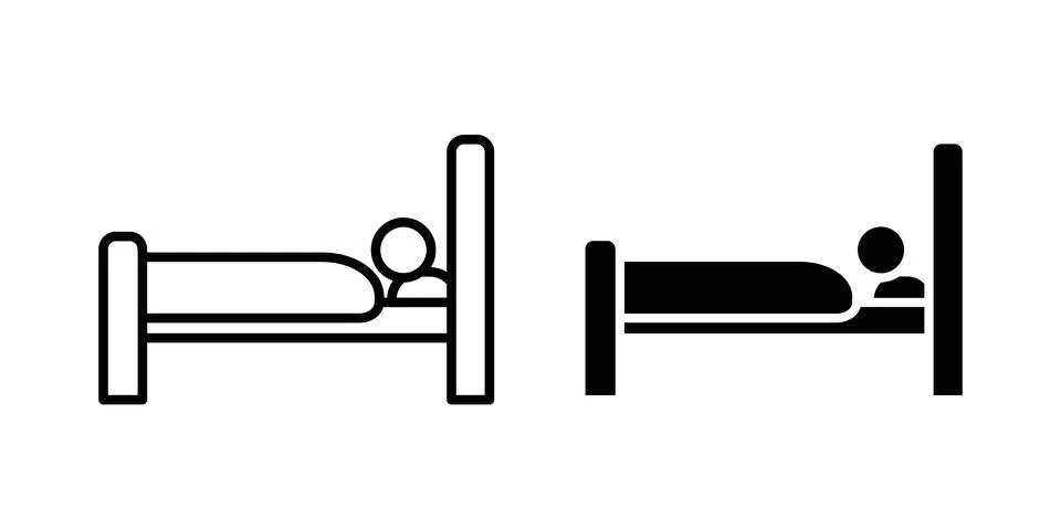 Laying in bed icon design. Simple Vector illustrations.. Stock Illustration