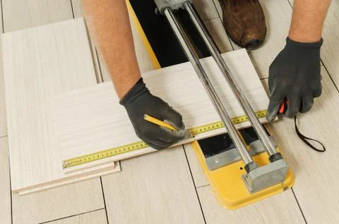 Laying Ceramic Tiles Stock Photos