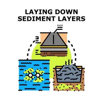 Laying down sediment layers concept vector Ilustración de archivo