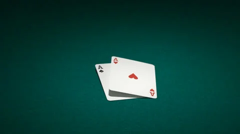 Laying down two aces, Slow Motion Stock Footage 25364603
