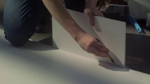 Laying the floor Stock Footage 81264105