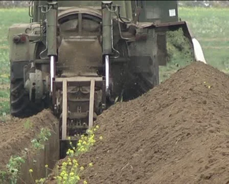 Laying gas pipeline Stock Footage 12289428