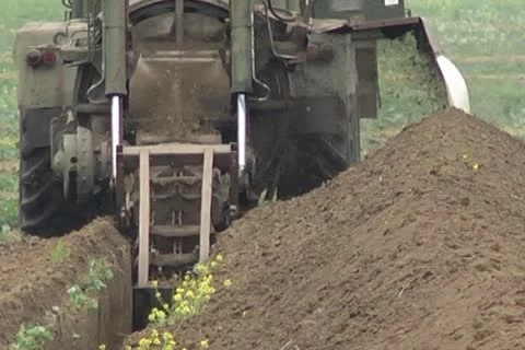 Laying gas pipeline Stock Footage 12289438