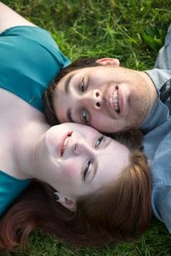 Laying on the grass Stock Photos
