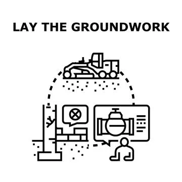 Laying groundwork for building project development foundation Stock Illustration