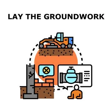 Laying groundwork for building project development foundation Stock Illustration