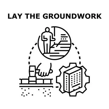Laying the groundwork for business development strategy Stock Illustration
