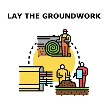 Laying groundwork for business project development Stock Illustration