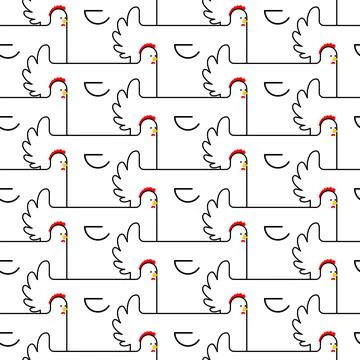 Laying hen and many eggs pattern seamless. Baby fabric texture イラスト素材