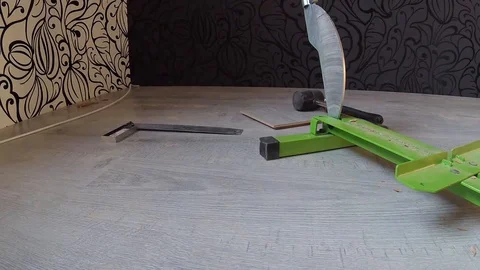 Laying laminate flooring Stock Footage 127778128