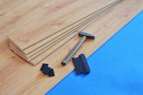 Laying laminate Stock Photos