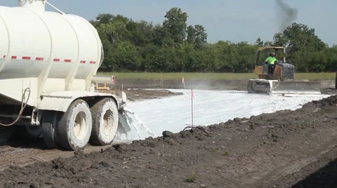 Laying Lime at Construction Site Stock-Footage 35107513