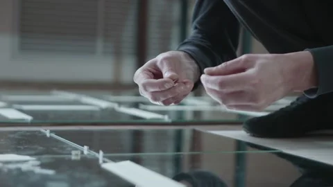 Laying Mirror Tiles Stock Footage 88748095