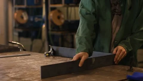 Laying out bars for welding Stock Footage 10719243