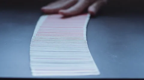 Laying out a deck of cards Stock Footage 52528792