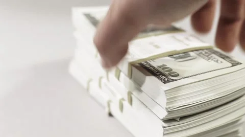 Laying out a Pack of Dollars Stock-Footage 43916503