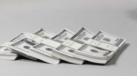 Laying out a Pack of Dollars Stock-Footage 43916662