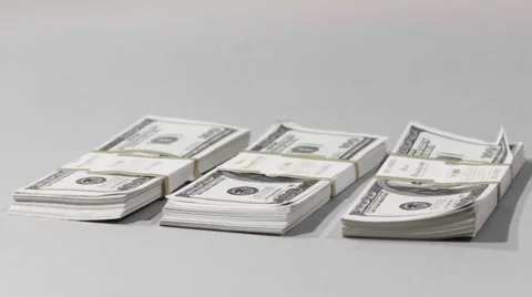 Laying out a Pack of Dollars Stock-Footage 43916700