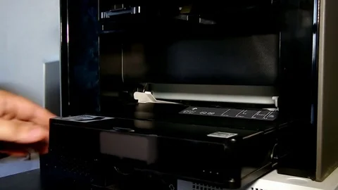 Laying of paper in the printer Stock Footage 77208992