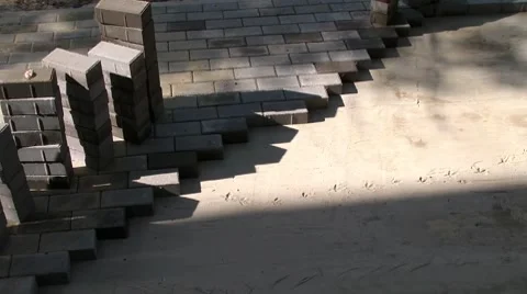 Laying Pavers Timelapse 1 Stock Footage 8664046