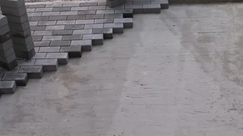 Laying Pavers Timelapse 3 Stock Footage 8664039