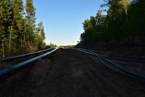 Laying of the pipeline Stock Photos