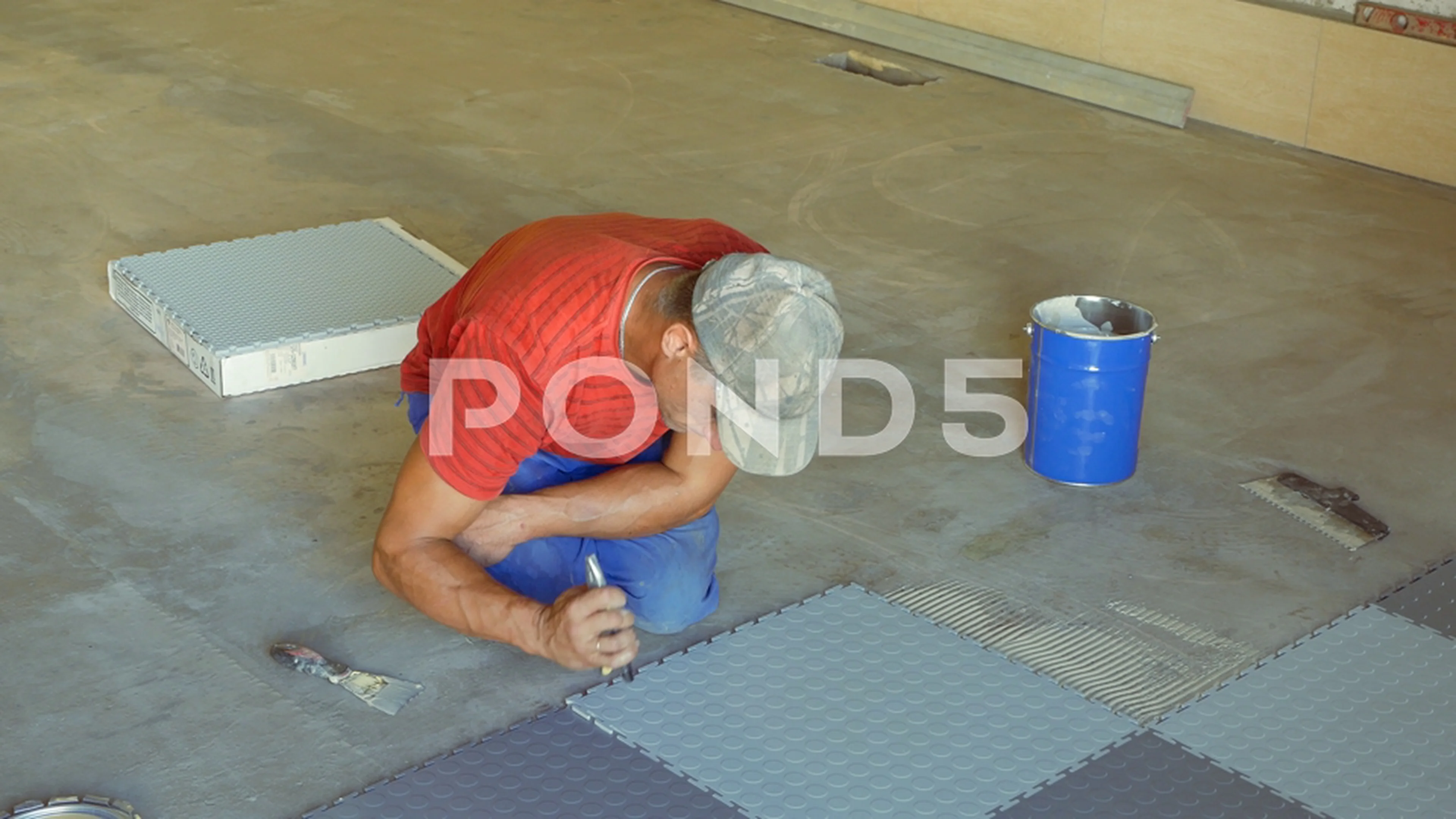 Laying Rubber Floor Tiles Stock Video 79338080 Pond5