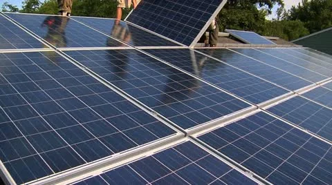 Laying in Solar Panel 스톡 동영상 12531141